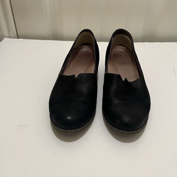 Dansko Womens Liliana Clog Size 38 7.5 Black Nubuck Low Wedge Slip On Work Shoe - Picture 3 of 10